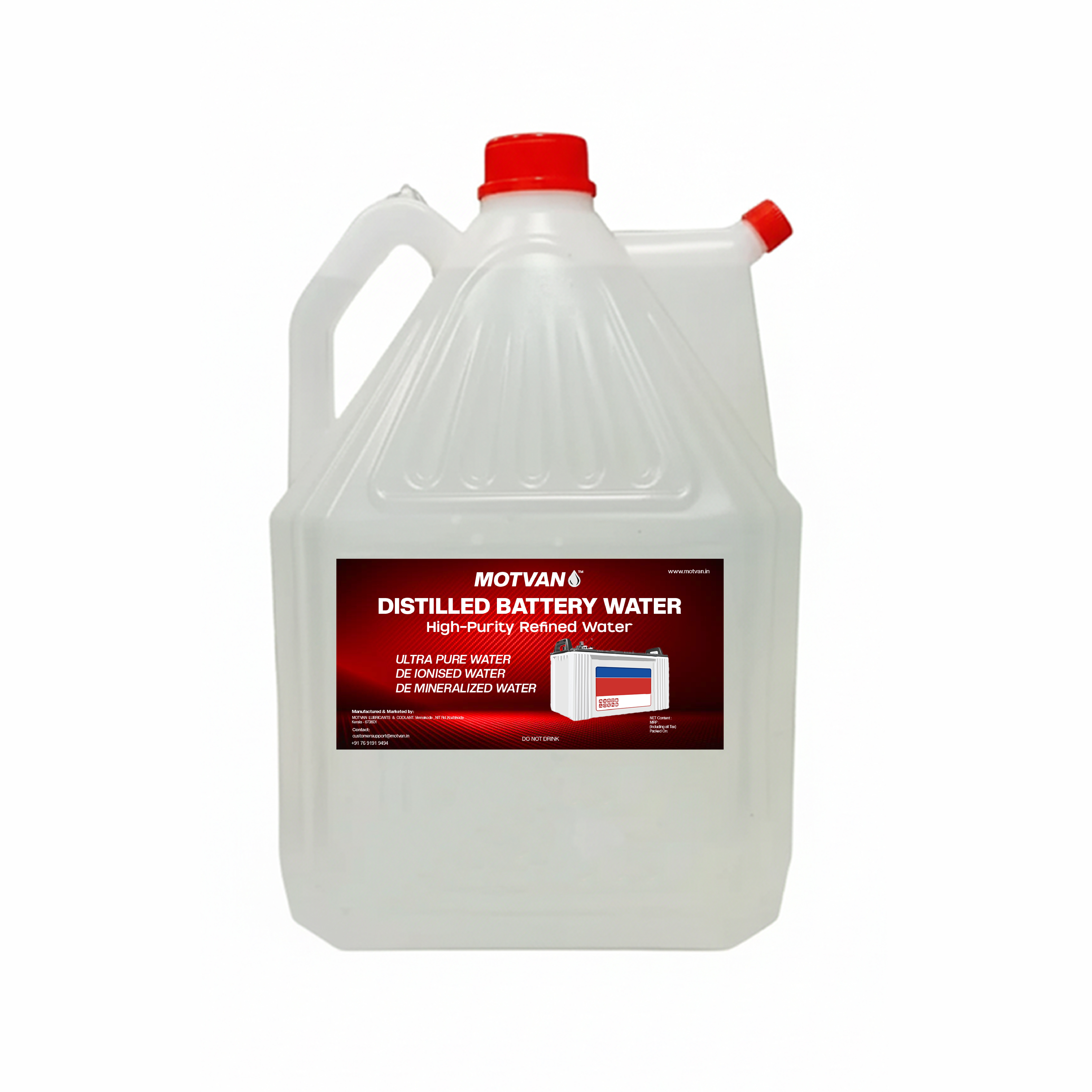 MOTVAN Ultra Pure Distilled Battery Water